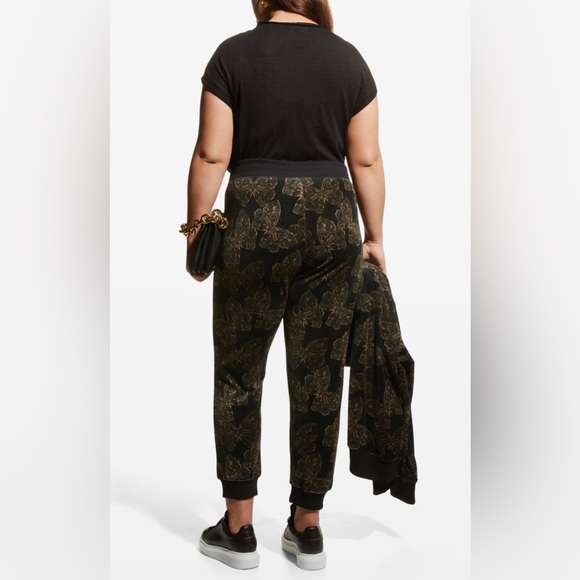 NWT Johnny Was Zuri Modern Velour Sweatpants Black & Butterflies Size Plus 1X - Picture 6 of 14